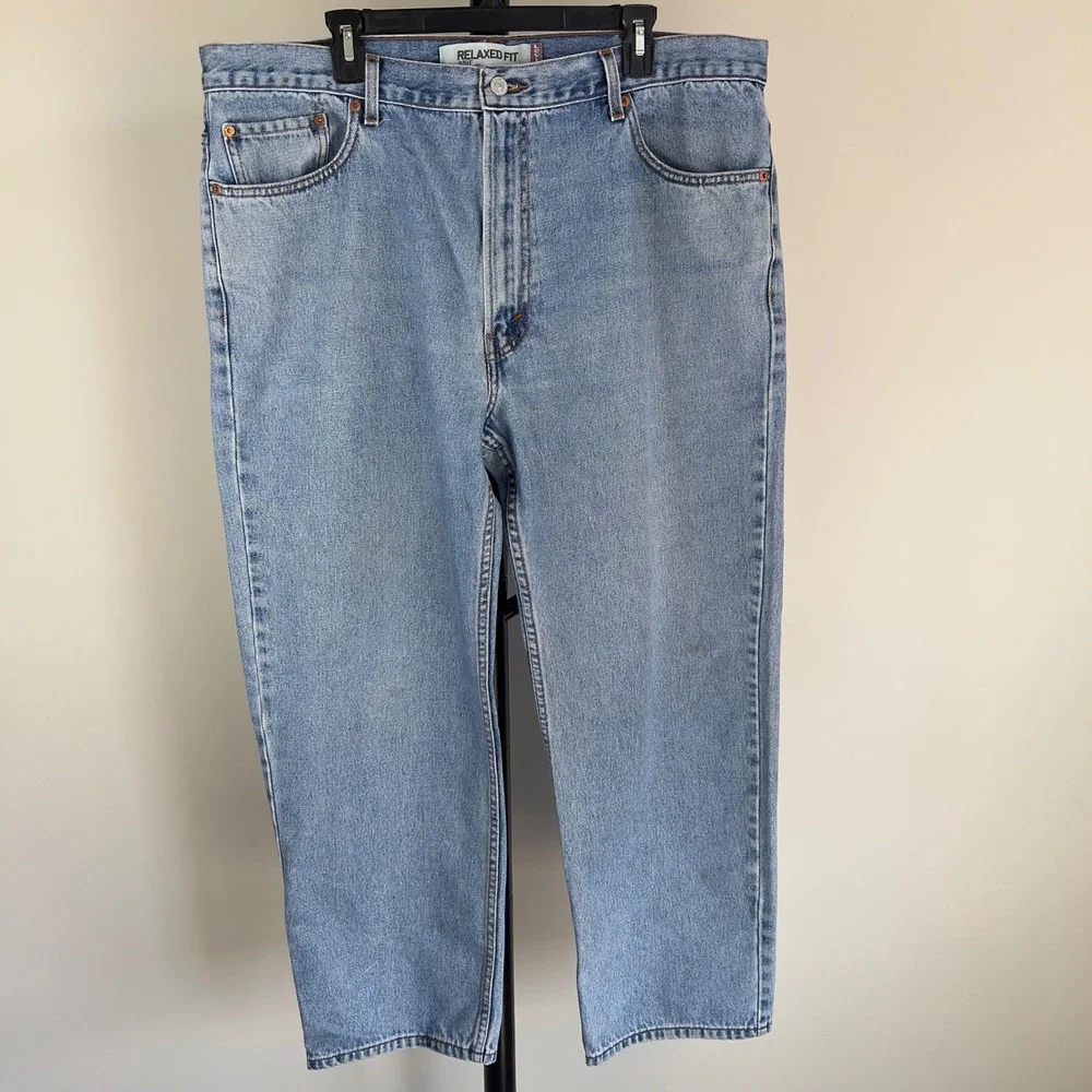 Levis 550 Relaxed Fit Jeans Mens 42x30 Light Wash Blue Denim 90s Skater Grunge